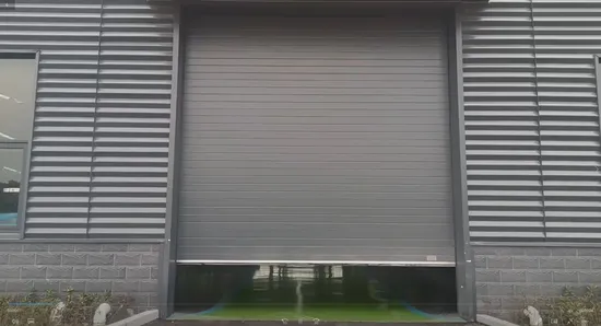 Porte industrielle à haute levée avec fenêtre